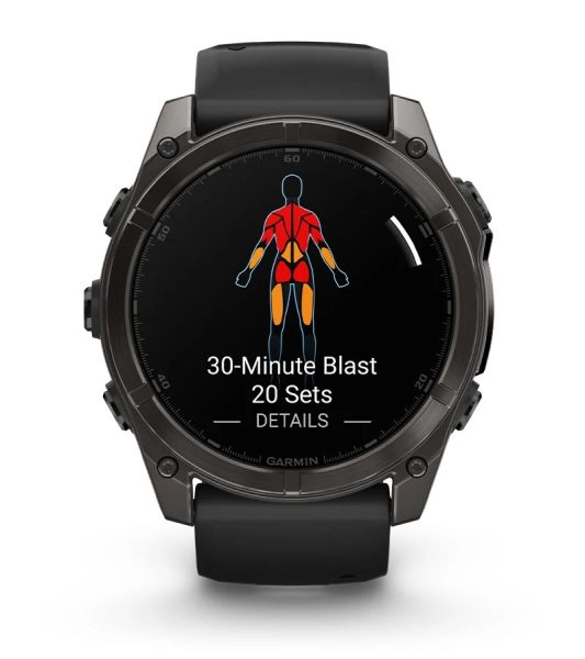 Умные часы Garmin Fenix 8, 51 мм, AMOLED, Sapphire bare Titanium, black with chestnut leather band plus graphite silicone band