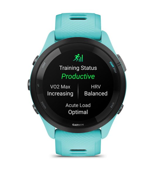 Умные часы Garmin Forerunner 265 белые с бело-синим ремешком